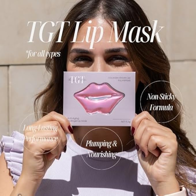 rayihni TGT COLLAGEN HYDROGEL LIP MASK, MOISTURIZING LIP TREATMENT FOR DRY CHAPPED LIPS, HYDRATING LIP PATCH WITH COLLAGEN, VITAMIN C & E AND PEPTIDES - Image 4